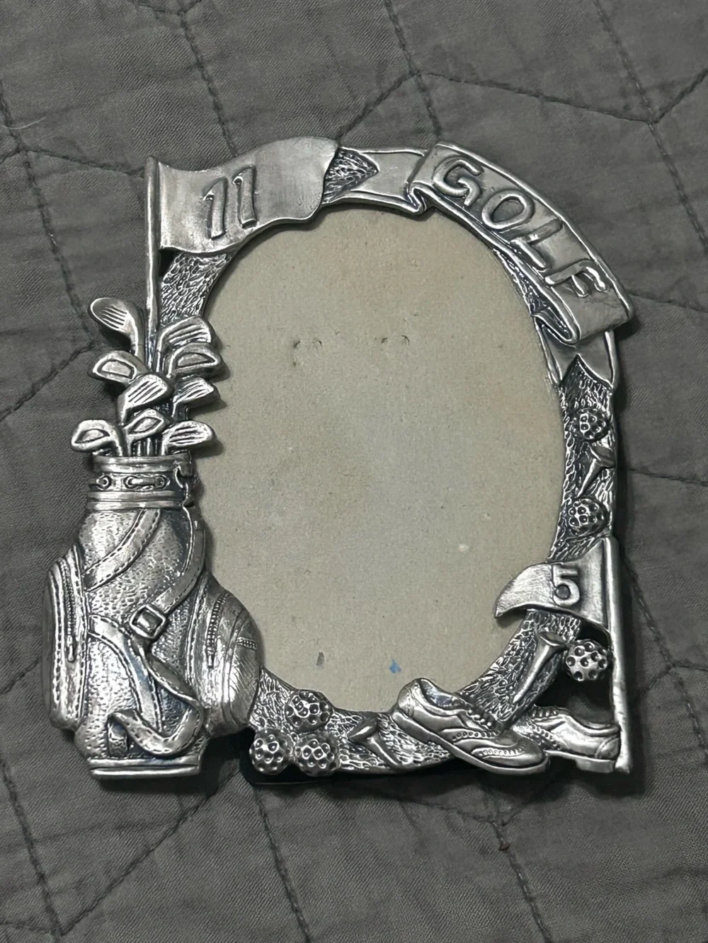 Pewter Golf Oval Picture Frame